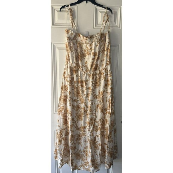 Lost + Wonder NEW Nightfall Floral Tie Strap Maxi Dress in Brown Floral Size Xl - Picture 4 of 8